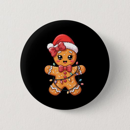 Merry Christmas Gingerbread Ronde Button 5,7 Cm (Voorkant)