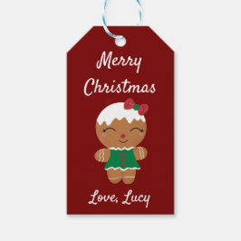 Merry Christmas Gingerbread Schattige Gift Label Cadeaulabel
