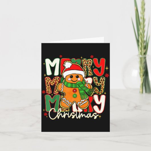 Merry Christmas Gingerbread Xmas Coquette Tis The Kaart (Voorkant)