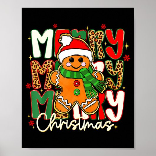 Merry Christmas Gingerbread Xmas Coquette Tis The Poster (Voorkant)