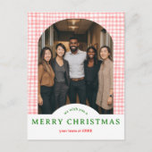 MERRY CHRISTMAS Gingham Arch PHOTO Business Xmas Briefkaart (Voorkant)