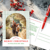 MERRY CHRISTMAS Gingham Holiday CUSTOM Arch FOTO Briefkaart