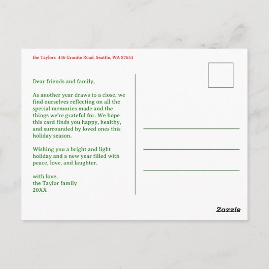 MERRY CHRISTMAS Gingham Holiday CUSTOM Arch FOTO Briefkaart (Achterkant)