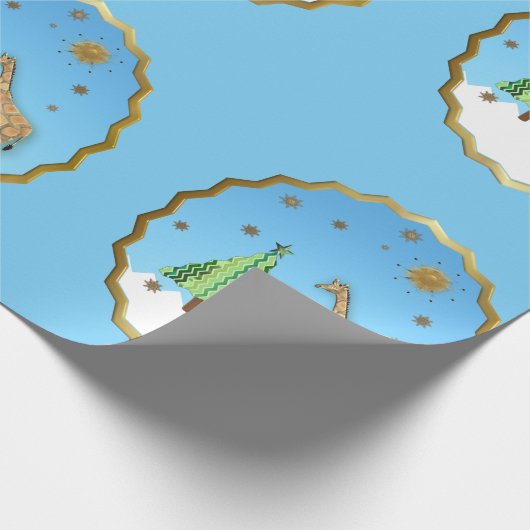 MERRY CHRISTMAS GIRAFFE. CADEAUPAPIER (Hoek)