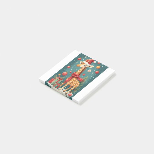 Merry Christmas Giraffe Post-it® Notes (Schuin)