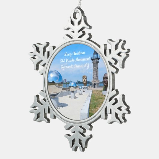 Merry Christmas Girl Puzzle Mon. ornament (Rechts)