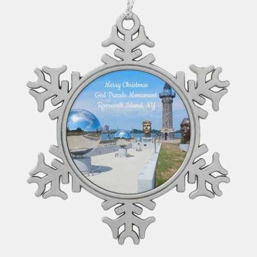 Merry Christmas Girl Puzzle Mon. ornament (Voorkant)