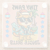 Merry Christmas Glazen Onderzetter (Achterkant)