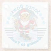 Merry Christmas Glazen Onderzetter (Achterkant)