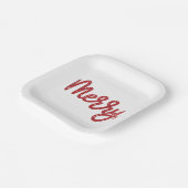 Merry Christmas Glitter Holiday  Papieren Bordje (Gebogen)