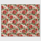 Merry Christmas Glitter Script Roos Gold Red Froze Cadeaupapier (Vlak)