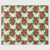 Merry Christmas Glitter Script Roos Goud Rood Wit Cadeaupapier (Vlak)