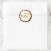 Merry Christmas Glitter Sparkle Stars Trendy Glam Ronde Sticker (Tas)