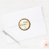Merry Christmas Glitter Sparkle Stars Trendy Glam Ronde Sticker (Envelop)