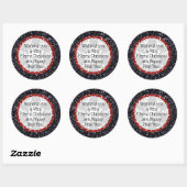 Merry Christmas Glitter Zwart en Rode Stickers (Vel)
