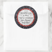 Merry Christmas Glitter Zwart en Rode Stickers (Tas)