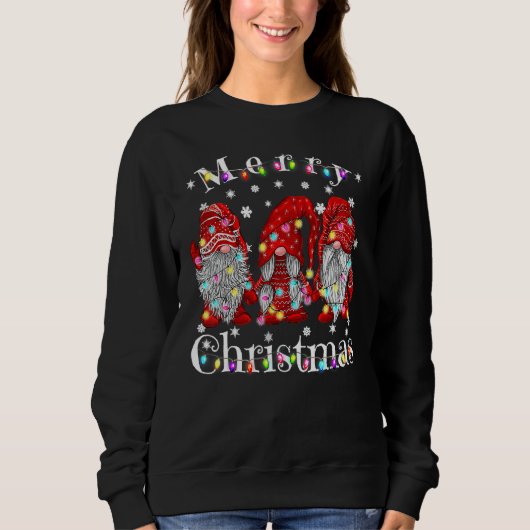 Merry Christmas Gnome  Buffalo Plaid Red Trui (Voorkant)