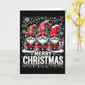 Merry Christmas Gnome Funny Family Christmas  Kaart (Gele Bloem)
