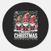 Merry Christmas Gnome Funny Family Christmas  Ronde Sticker (Voorkant)