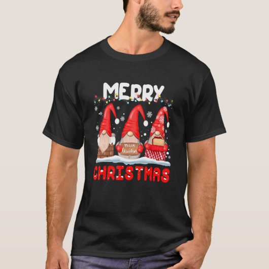 Merry Christmas Gnome Matching Family Kids Adults T-shirt (Voorkant)