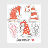 Merry Christmas Gnome Petten Vinyl stickers (Vel)