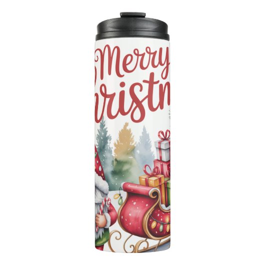 Merry Christmas Gnome Tumbler Thermosbeker (Voorkant)