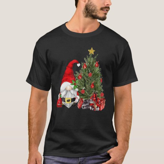 Merry Christmas  Gnome With Christmas Tree Xmas T-shirt (Voorkant)