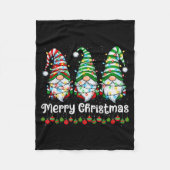 Merry Christmas Gnomes Light Family Gnome Xmas Mat Fleece Deken (Voorkant)