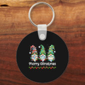 Merry Christmas Gnomes Light Family Gnome Xmas Mat Sleutelhanger (Voorkant)