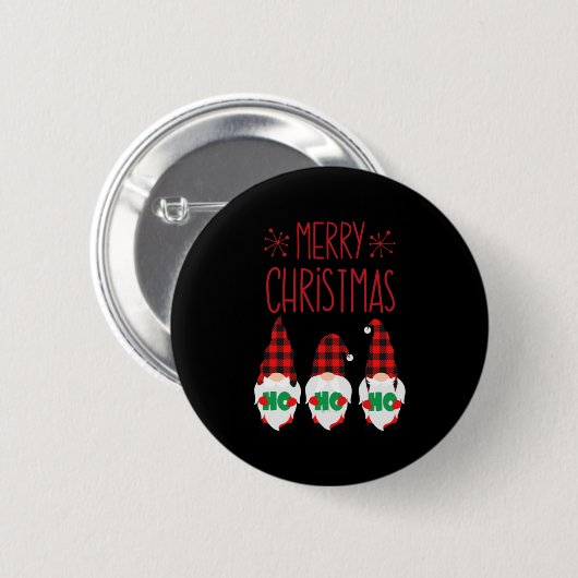 MERRY CHRISTMAS GNOMES RONDE BUTTON 5,7 CM (Voorkant /achterkant)