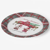 Merry Christmas Gnomies Gnome Red Plaid Waterverf Papieren Bordje (Gekanteld)