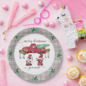 Merry Christmas Gnomies Gnome Tree Boerderij Water Papieren Bordje (Feest)