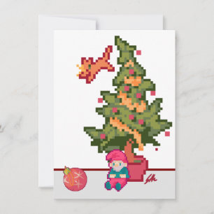 Merry Christmas gnoom tree Pixelart, Pixel Art  Feestdagenkaart