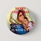 MERRY CHRISTMAS GOD IS MET US BUTTON (Voorkant)