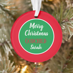Merry Christmas Godchild gepersonaliseerd ornament