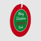 Merry Christmas Godchild gepersonaliseerd ornament (voorkant)