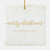 Merry Christmas Gold 6 Fotocollage Keramisch Ornament (Achterkant)