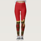 Merry Christmas Gold Bow Leggings (Voorkant)