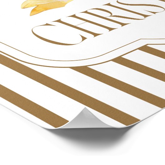 Merry Christmas Gold Bow Poster (Hoek)