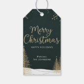 Merry Christmas Gold Calligraphic Holiday Cadeaulabel (Achterkant)