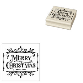 Merry Christmas Gold Classic Rubberstempel