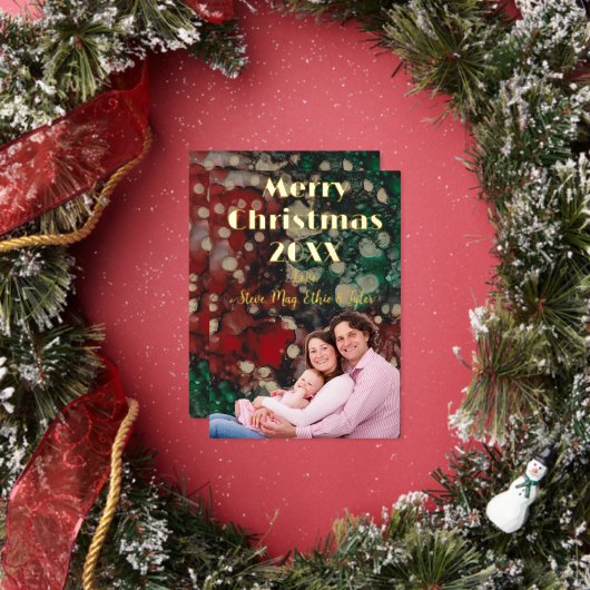 Merry Christmas Gold Folie Feestdagenkaart (Insitu)