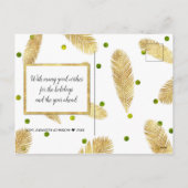 Merry Christmas Gold Glitter Script Foto Briefkaar Feestdagenkaart (Achterkant)