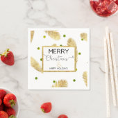 Merry Christmas Gold Glitter Script - Papieren ser Servetten (Insitu)
