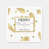Merry Christmas Gold Glitter Script - Papieren ser Servetten (Voorkant)