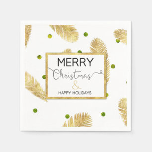 Merry Christmas Gold Glitter Script - Papieren ser Servetten