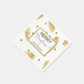Merry Christmas Gold Glitter Script - Papieren ser Servetten (Hoek)