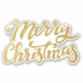 Merry Christmas Gold Glitter Sticker (Voorkant)