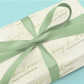 Merry Christmas Gold kalligrafie Script Aangepast Inpakpapier Vel