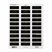 Merry Christmas Gold Script Black Retouradres Etiket (Full Sheet)